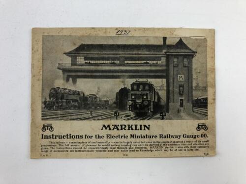 MARKLIN: A rare Marklin instruction booklet for 00, circa 1937