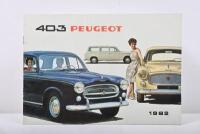 PEUGEOT: An original 1962 Peugeot 403 model range sales brochure