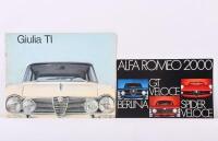 ALFA ROMEO: Two Alfa Romeo sales brochures 1963&nbsp;'Giulia TI' & 'Alfa Romeo 2000/GT Veloce/Berlina/Spider Veloce' sales brochures