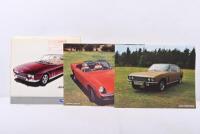 JENSEN: Three 1960's/1970's Jensen single sheet, double sided specification sales brochures for the JENSEN FF, JENSEN INTERCEPTOR & JENSEN HEALEY