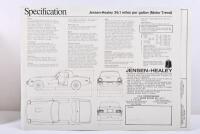 JENSEN: Three 1960's/1970's Jensen single sheet, double sided specification sales brochures for the JENSEN FF, JENSEN INTERCEPTOR & JENSEN HEALEY - 3