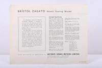 BRISTOL: A October 1959&nbsp;Bristol Zagato&nbsp;single sheet double sided abridged specification sheet - 2