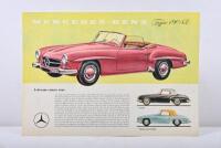 MERCEDES-BENZ: A 1950's U.S Mercedes-Benz single sheet, double sided sales brochure for the 190 SL