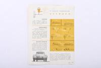 CITROEN: A 1956 double sided Citroen DS 19, iD 19 'hydropneumatique' information/brochure sheet - 2