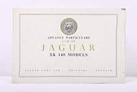 JAGUAR: An original 'ADVANCE PARTICULARS OF THE NEW JAGUAR XK 140 MODELS' four page sales brochure