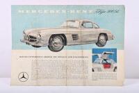 MERCEDES-BENZ: An original 1950's Mercedes-Benz Type 300 SL single sheet, double sided sales brochure. English text