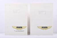 ASTON MARTIN: Two 1975 Aston Martin four page sales brochures. 'Vantage' & 'V8' brochures