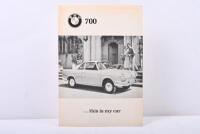 B.M.W: A U.S issued four page black and white 'BMW 700, BMW 700' Coupe sales brochure