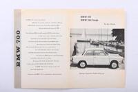 B.M.W: A U.S issued four page black and white 'BMW 700, BMW 700' Coupe sales brochure - 2