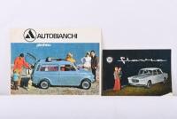 AUTOBIANCHI/LANCIA: Two Italian car sales brochures. AUTOBIANCHI giardiniera & 1964 Lancia 'flavia' brochures