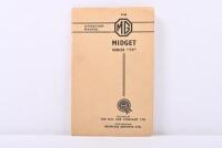 MG: An original First Edition 1953&nbsp;Operation&nbsp;Manual for the MG Series "TF" MIDGET