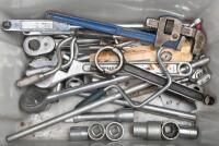 TOOLS: A quantity of heavy duty tools including large shifters, torque wrench, crack bars, large sockets, and others.