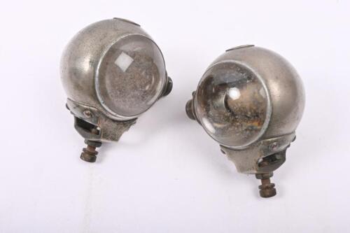 LUCAS: A pair of small early Lucas 'King of the Road' No. G236 lamps 'Regd No. 618029'.