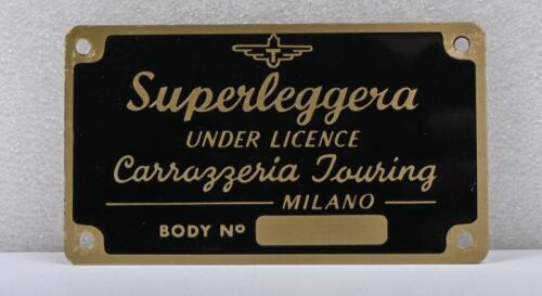 SUPERLEGGRA: A new old stock 'SUPERLEGGRA by TOURING' body number plate.