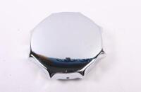 FUEL FILLER CAP: A chrome fuel filler cap
