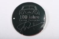 PORSCHE: A round Porsche '100 Jahre - Ferry Porsche' grill badge featuring 356 image.&nbsp;