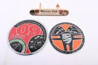 PORSCHE: A collection of three Porsche grill badges including Porsche Club NSW, and two round Porsche 356 Register badges.&nbsp;