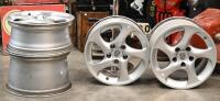 PORSCHE: A set of factory original 996&nbsp;Porsche 'Turbo Twist' wheel rims, with centre caps, spacers and nuts, rear 18 x 11- 45 O/S, front 18 x 8 - 50 O/S, also believed to be suitable for 993 models. These wheels were removed from a wide body Porsche 964.&nbsp;