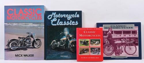 CLASSIC MOTORCYCLES: Four hardcover books detailing classic motorcycles. 'CLASSIC MOTORCYCLES' by Gary Johnstone