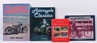 CLASSIC MOTORCYCLES: Four hardcover books detailing classic motorcycles. 'CLASSIC MOTORCYCLES' by Gary Johnstone