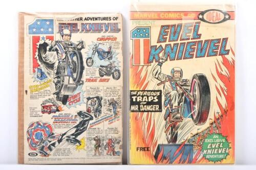 EVEL KNIEVEL: An original 1974 issue of 'Evel Knievel 1st Appearance' comic by MARVEL COMICS AND IDEAL