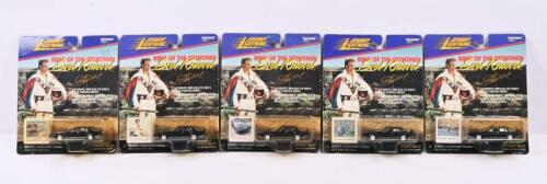 EVEL KNIEVEL: Five 1998 Evel Knievel 'KING OF THE STUNTSMEN' Evel's Custom Sport Car die-cast models by Johnny Lightning (ITEM # 241-00)