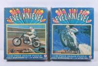 EVEL KNIEVEL: Two 1974&nbsp;HG TOYS 'EVEL KNIEVEL' puzzle sets - 'AUTO HURDLE' (No. 475-03) & 'CANYON JUMP' (No.475-01)