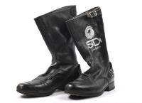 RIDING BOOTS: A pair of black leather&nbsp;SIDI 'Giacomo Agostini' riding boots, size 43 EU or 10 US