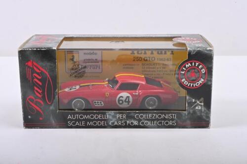 FERRARI: A Bang Models 1/43 scale Ferrari 250 GTO in 12h Di Reims 1958 #64 livery. Model lacking windows. Boxed