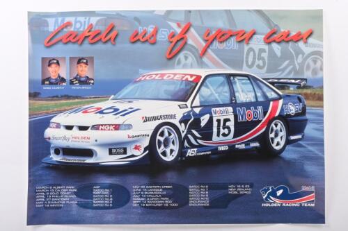 MURPHY/BROCK: A original Mobil HDT Holden Racing Team poster featuring Greg Murphy's VS Commodore.