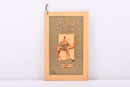 50A · BELTING: A c1915 Reddaway Belting Co. 'Camel Hair Belting' information & sales brochure for Australian Agents. No107 First Edition'.