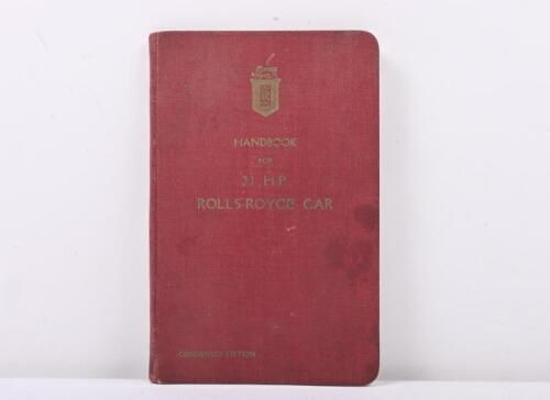 221A · ROLLS ROYCE: A original late 1920s Rolls Royce handbook for 20 H.P cars 'Condensed Edition'
