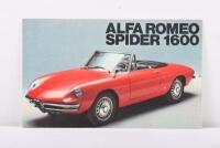 ALFA ROMEO: A small format colour&nbsp;Alfa Romeo Spider 1600 fold out sales brochure. Printed in Italy.&nbsp;