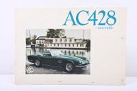 AC: An original 'AC428 convertible' sales brochure with price list stapled to inside cover.
