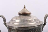 DAVIES PARK: Two early uninscribed silver plate trophies believed to be for Davies Park Speedway Queensland. Not inscribed as the track closed in 1931 before awarded. - 2
