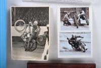 SYD LITTLEWOOD: A collection of material related to Australian speedway rider Syd Littlewood including a selection of early framed photographs, '1950 Winners Norwich' National Speedway League Division 2 medal inscribed to Littlewood, and a printed two pag - 2