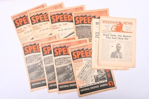 SPEEDWAY NEWS: A collection of 8 volumes of Speedway News - National Speedway Journal 1939 'Twelfth Year Publication'