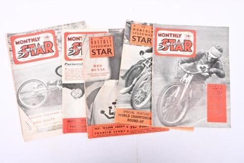 SPEEDWAY STAR: A collection of 1950s 'Monthy Speedway Star' magazines including 1953 Volume 2. No. 1, 4, 5, 10 as well as 1952 Volume 1 No. 2.