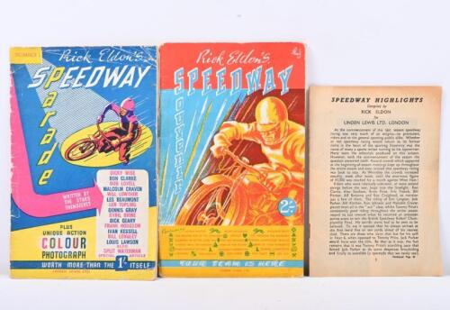 RICK ELDONS: Two editions of Rick Eldon's Speedway Highlights c1946-1948