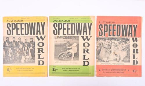 AUSTRALIAN SPEEDWAY: Three 1950s Australian Speedway World magazines including 1950 Vol 2, No.4, 1950 Vol 2, No.2 and 1951 Vol 2 No.9.