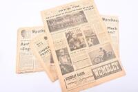 SPEEDWAY WORLD: A collection of five&nbsp;1938/1939&nbsp;Speedway World newspaper like editions including July 1938 Vol 2 No 14, July 1939 Vol 3 No 15, August 1939 Volume 3 No19, 20, & 21.&nbsp; - 2