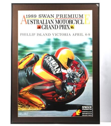 PHILLIP ISLAND: An original poster from the 1989 Australian Motorcycle Grand Prix, 78cm high, 55cm wide