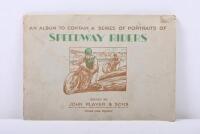 SPEEDWAY RIDER ALBUM: A c1930s John Player & Sons speedway riders cigarette card album, includes 6 riders cards such as Nobby Key (New Cross), Wally Kilmister (Wembley).&nbsp;