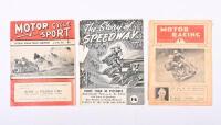 SPEEDWAY: Three early Speedway magazines including 'Motor Racing - May 14th 1938 Vol 11. No.9' 'The Story of Speedway by L.G. Steed' (Loose cover), 'Motor Cycle Sport - Special Grass Track Souvenir by Cyril May' and small single page 'The Speedway - Vol 1
