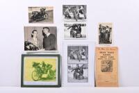 OXLEY PARK CARLETON BROTHERS: A collection of material related to the Carleton Brothers - Aussie sidecar, pioneers in UK. Includes Oxley Park programme, framed photograph of the Carleton Brothers at Rye House speedway UK 1952 and others.&nbsp;