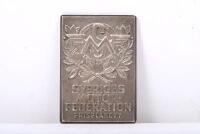 SVERIGES MOTOR FEDERATION: A excellent small metal Sveriges Motor Federation Prisplakett plaque trophy, inscribed to rear 'Landskamp Speedway Sverige - England 19 28/ 9 56'