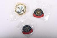 IVAN MAUGER: Three small pins&nbsp;related to New Zealand speedway rider Ivan Mauger including two 'The Ivan Mauger Gallery' pin and one Exeter&nbsp;Falcons speedway hall of fame pin.