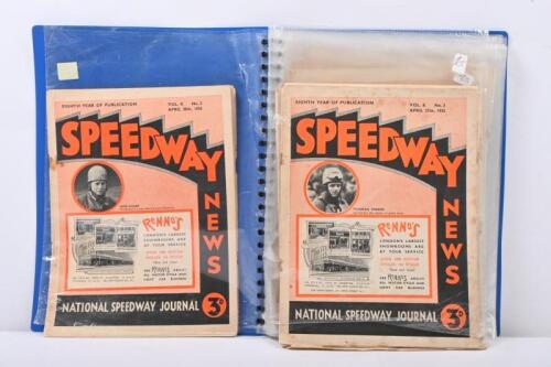 SPEEDWAY NEWS: A collection of 1935 Speedway news volumes housed within a A4 display binder folder.