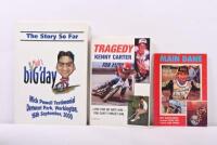 SPEEDWAY RIDERS: Three books on speedway riders including 'Main Dane - My Story Hans Nielsen' with Gareth Rogers, 'Tragedy - Kenny Carter' by Tony Mcdonald and 'The Story So Far - Mick's Big Day - Mick Powell Testimonial'