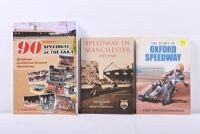 SPEEDWAY TRACKS: Three books on Speedway Tracks including 'The Story of Oxford Speedway' by Robert Bamford & Glynn Shailes, 'Speedway in Manchester - 1927-1945' by Trevor James & Barry Stephenson along with '90 Years of Speedway at The Ekka&nbsp;- Brisbane Exh